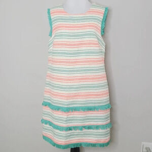 Anthropologie Hutch Woven Tweed Striped Dress L